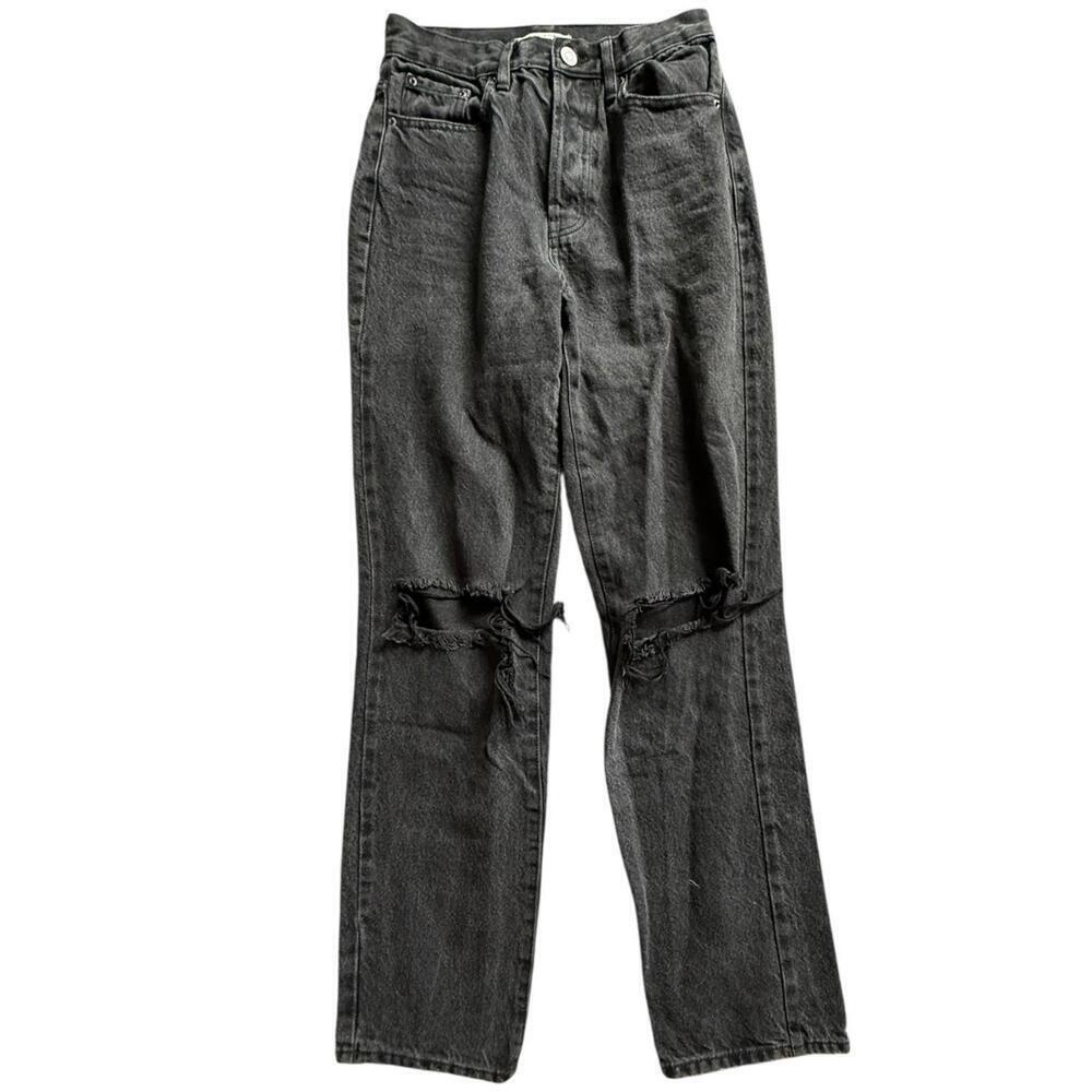 Pacsun Dad Jeans – Black Wash with Distressed Knees – Size 24